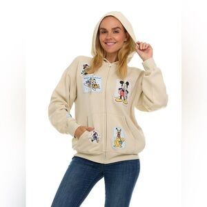 Women's Character Zip Up Jacket with Mickey and Minnie Patches